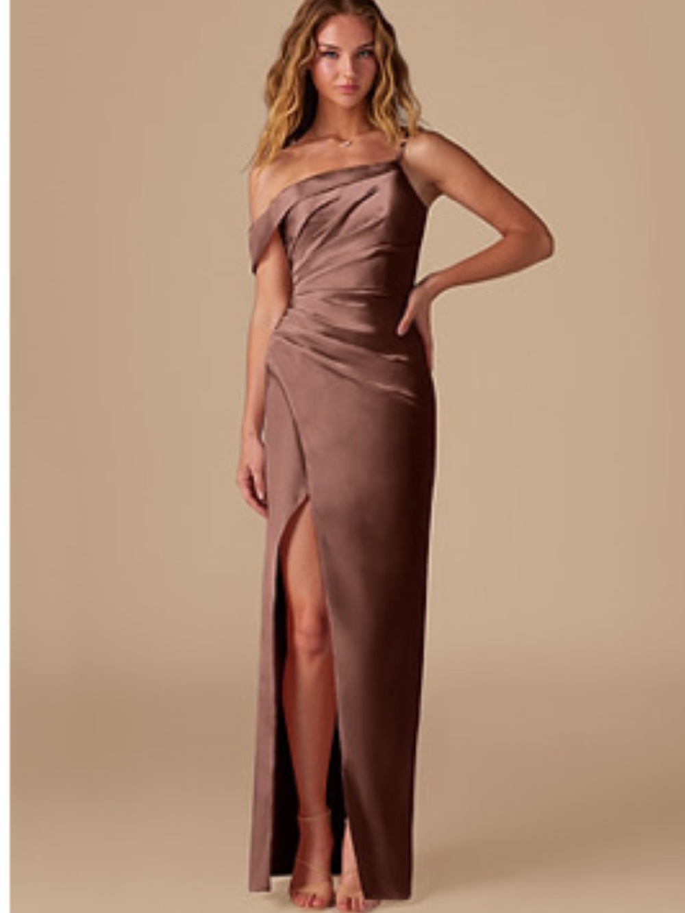 Azazie Lia formal or bridesmaid dress in Espresso